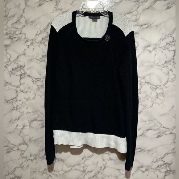 Armani Exchange Black/White Overlap Sweater - Picture 1 of 11
